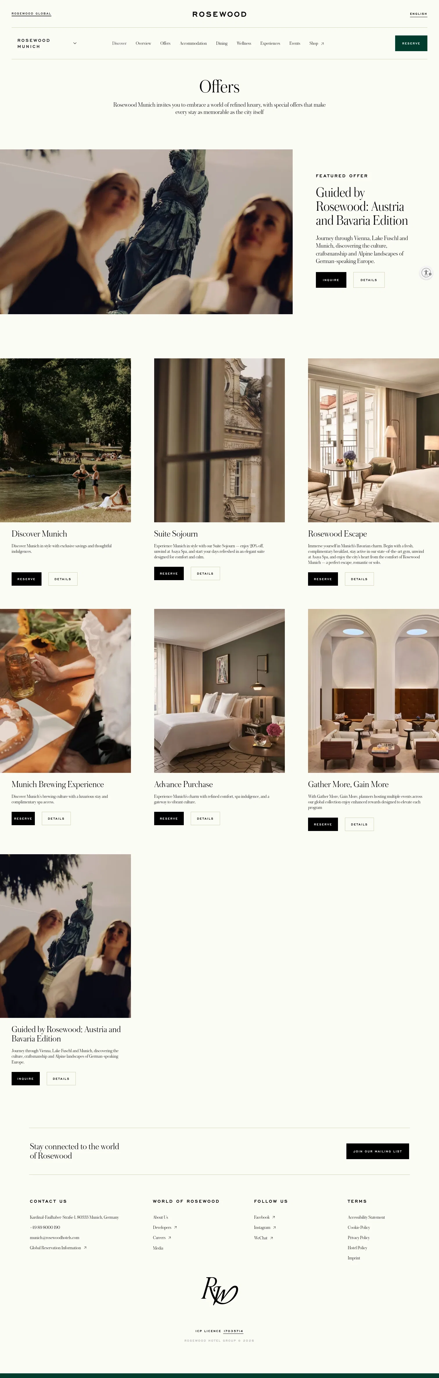 Rosewood Hotels & Resorts landing page