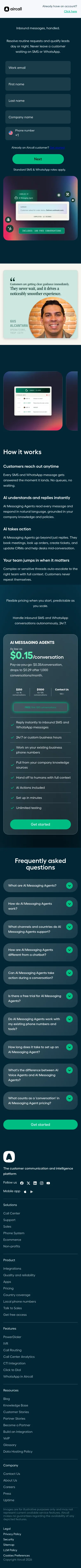 aircall.io/get-started-ai-messaging on mobile