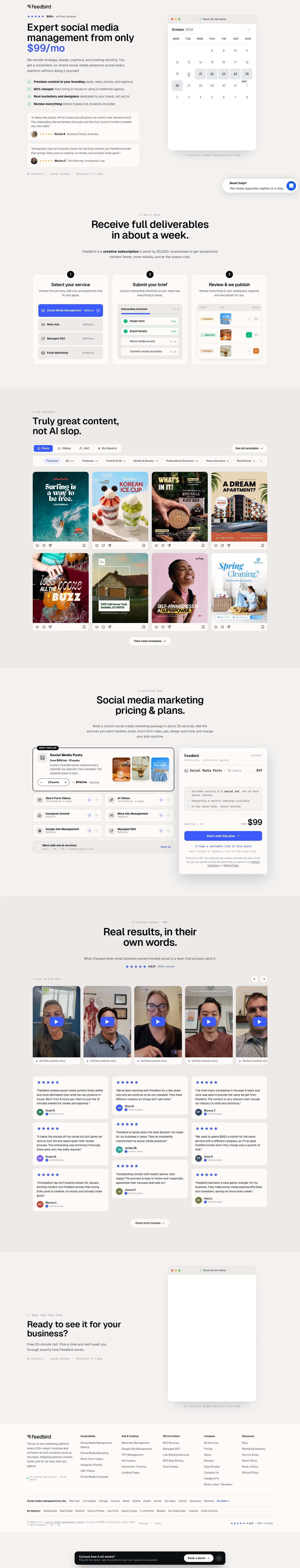 feedbird.com/smm on desktop, full screenshot
