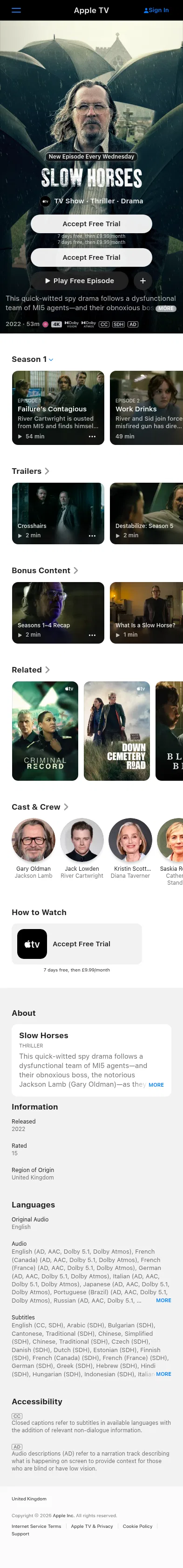 tv.apple.com/gb/show/slow-horses/umc.cmc.2szz3fdt71tl1ulnbp8utgq5o on mobile, full screenshot