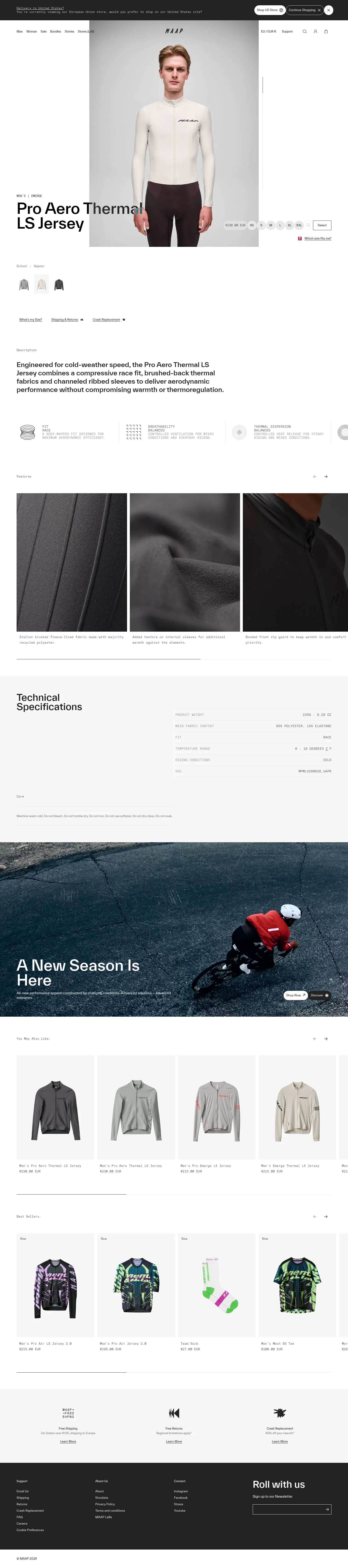 maap.cc/eu/products/pro-aero-thermal-ls-jersey-vapour on desktop, full screenshot