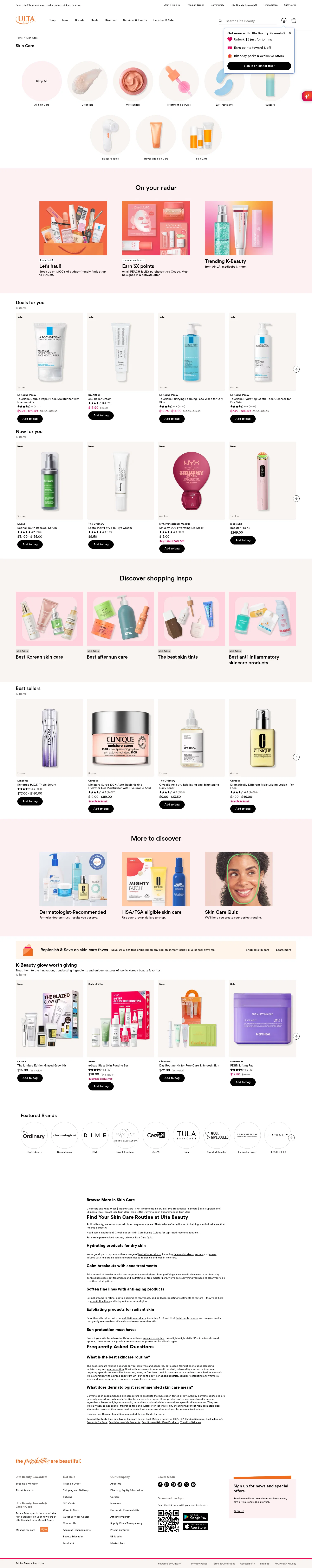 Ulta Beauty landing page