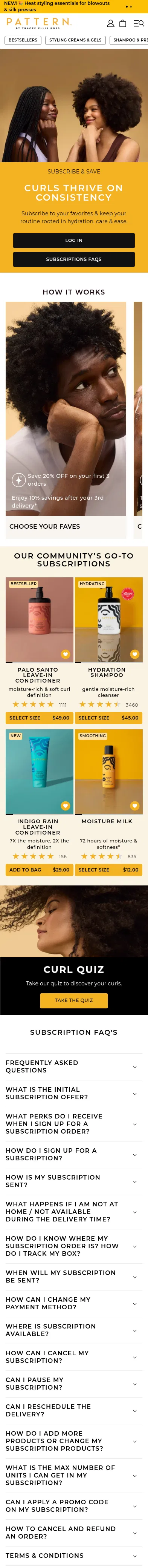 patternbeauty.com/pages/subscriptions-1 on mobile, full screenshot