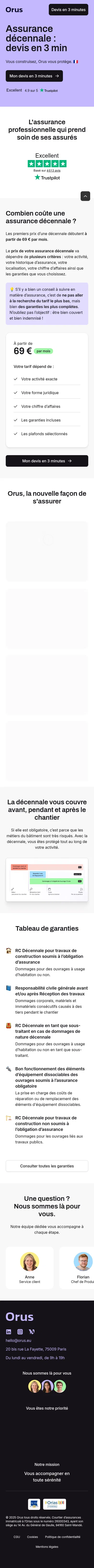 orus.eu/lp/assurance-decennale-social on mobile, full screenshot