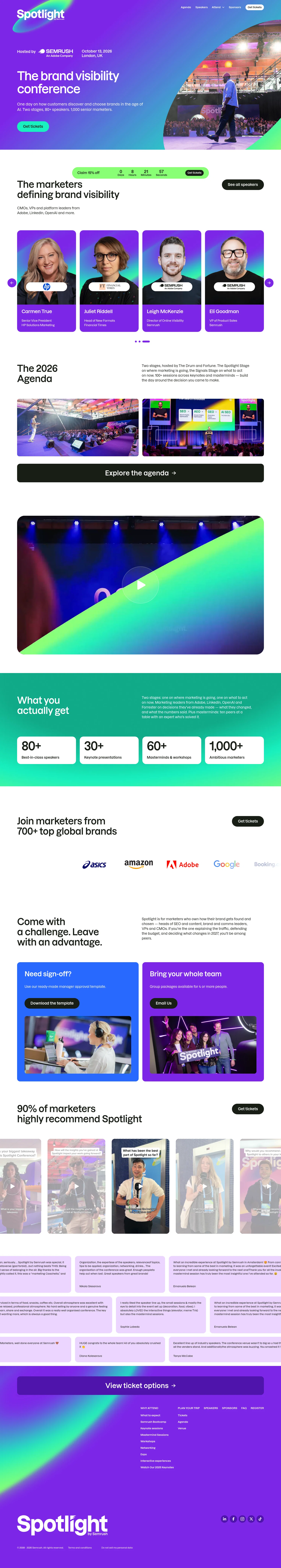 Semrush landing page