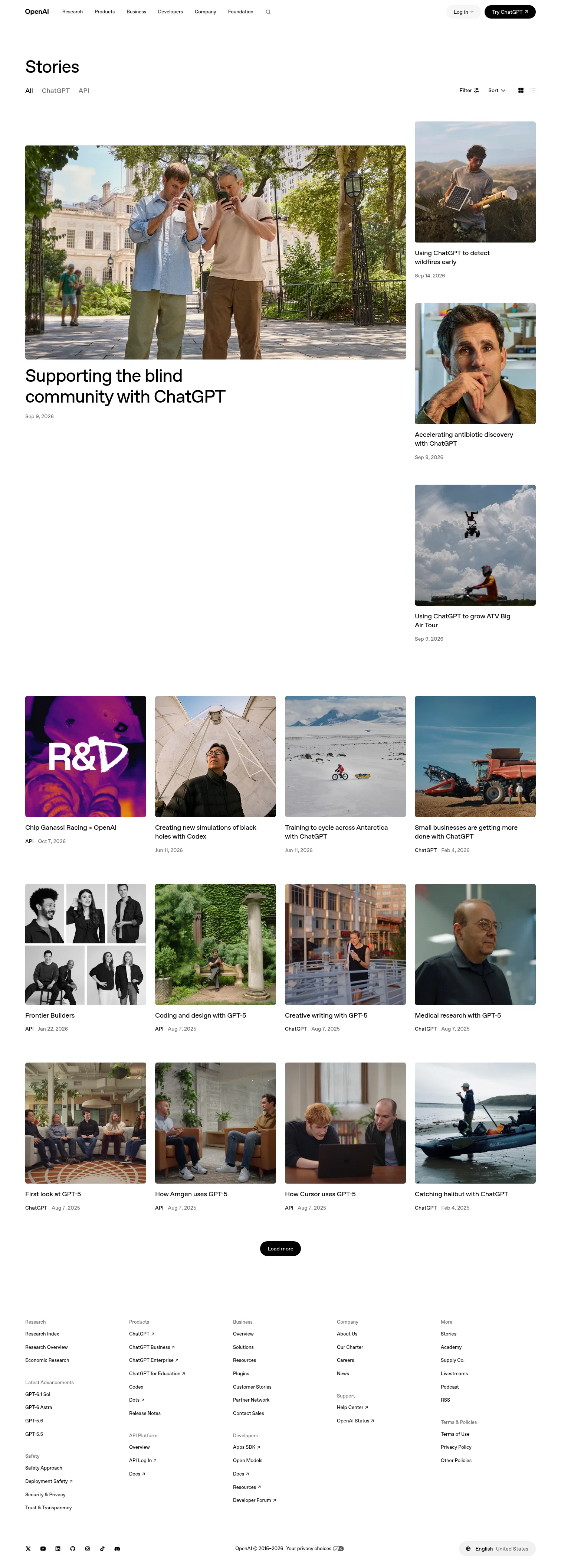 openai.com/stories on desktop, full screenshot
