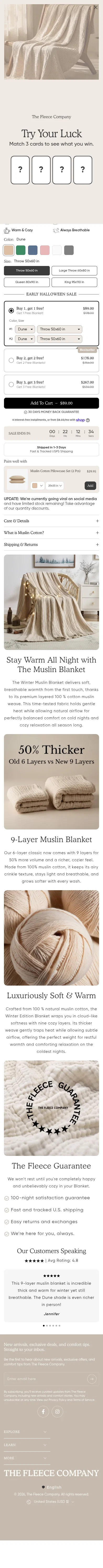 thefleececompany.com/products/the-new-winter-muslin-blanket-100-muslin-cotton on mobile