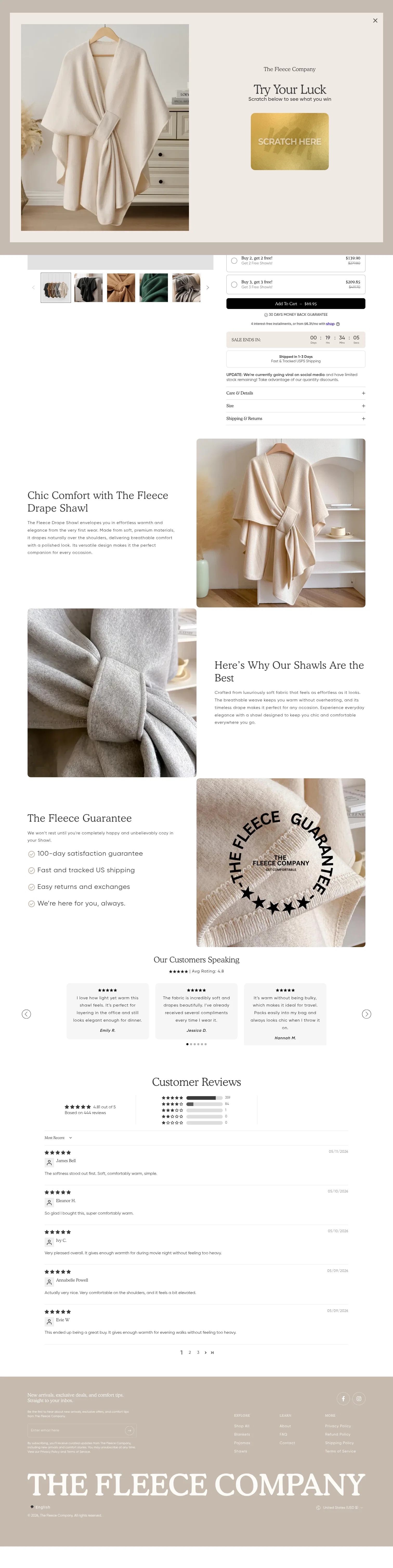 The Fleece Company landing page