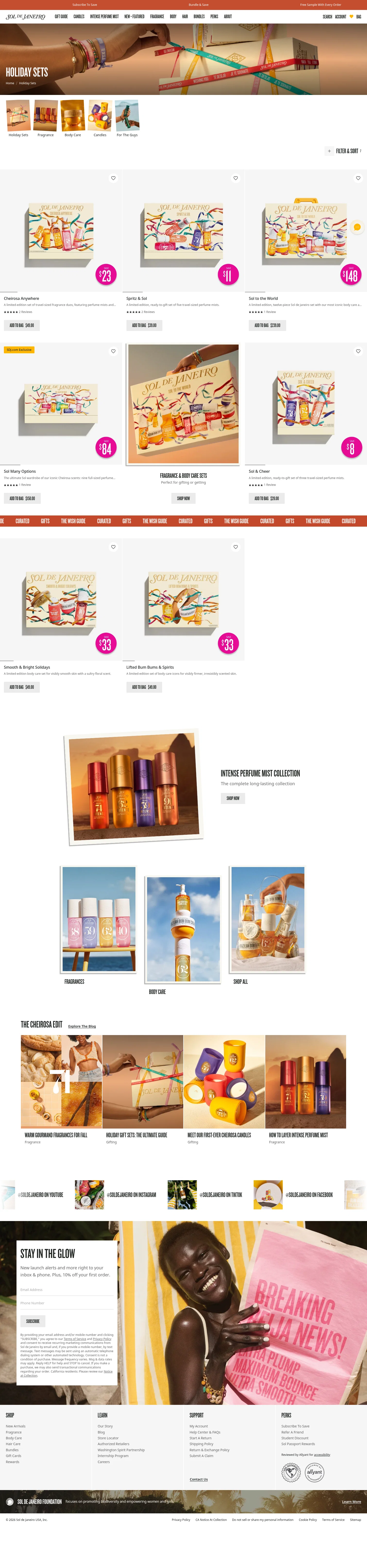 Sol de Janeiro landing page