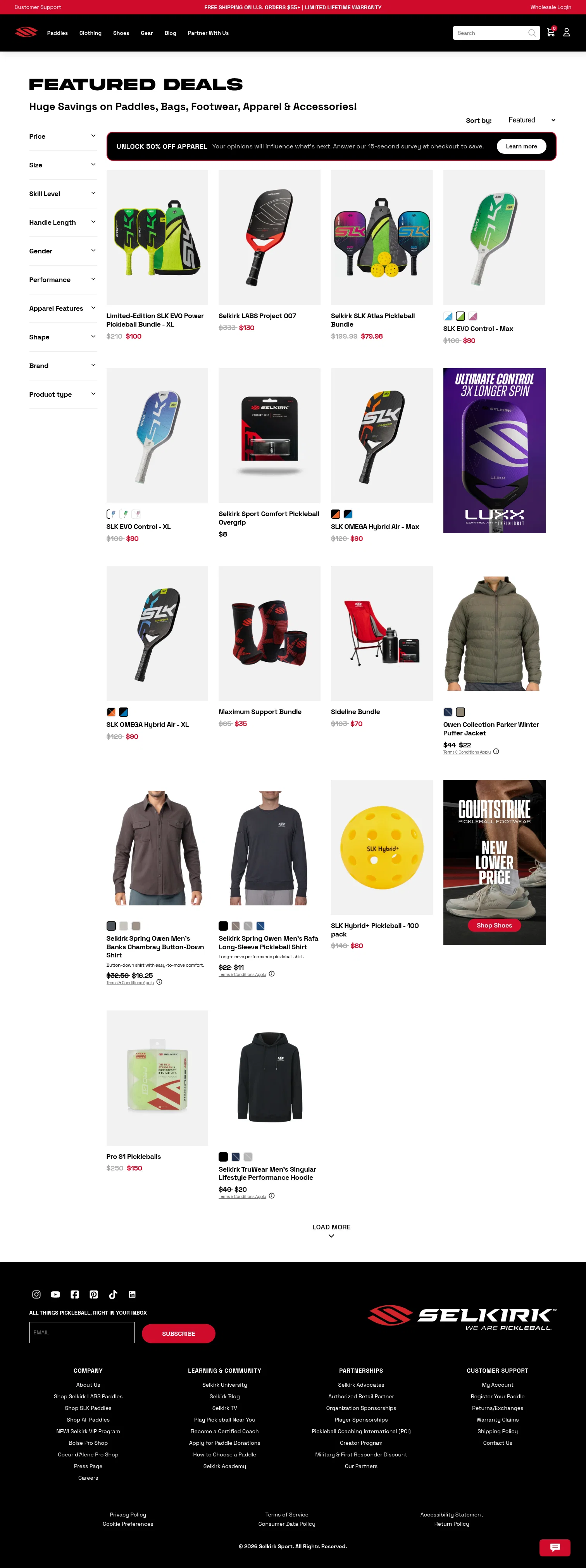 selkirk.com/collections/featured-deals on desktop