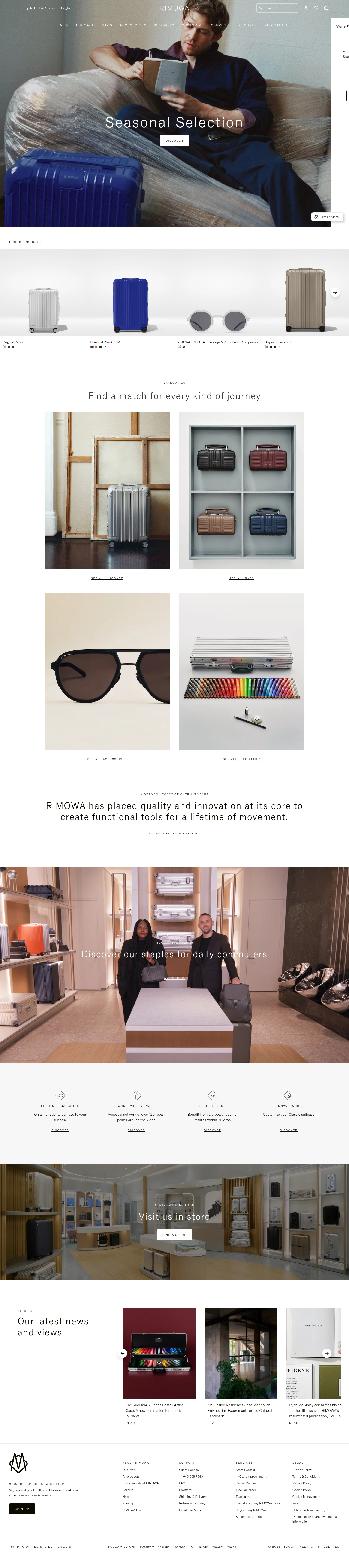 rimowa.com on desktop
