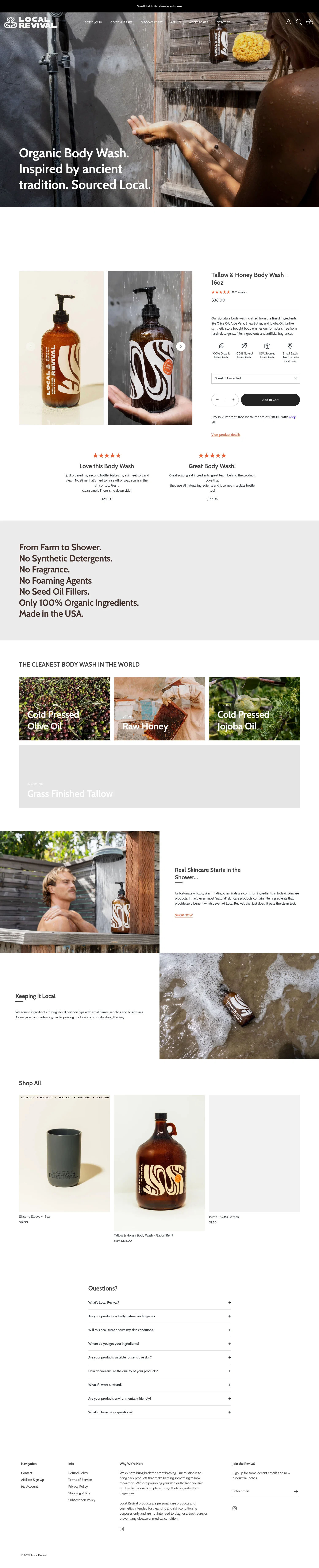 Local Revival landing page