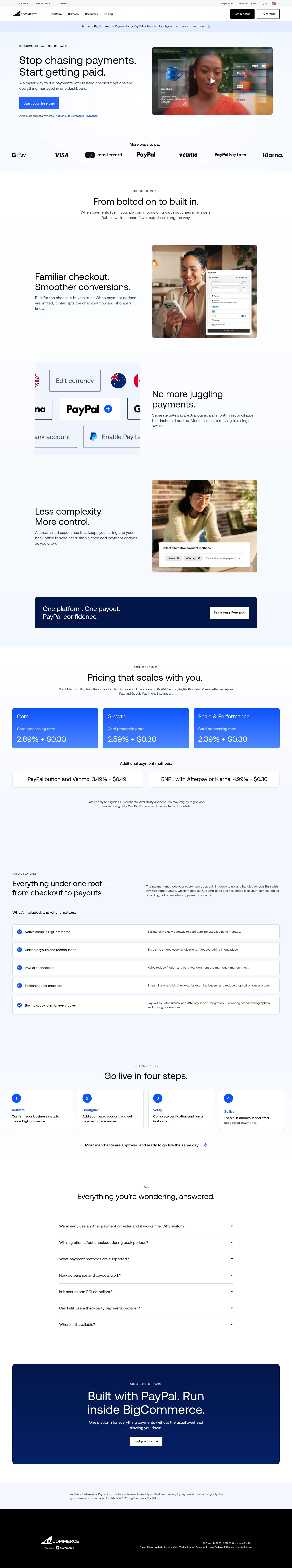 Bigcommerce landing page