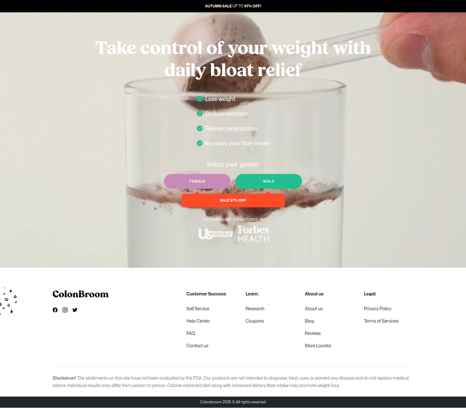 ColonBroom landing page