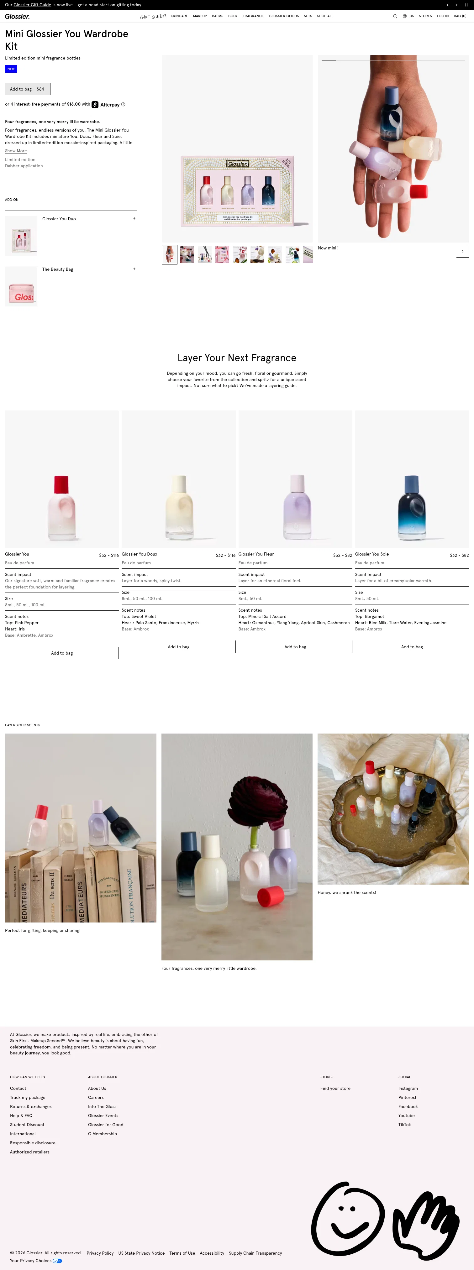 Glossier landing page