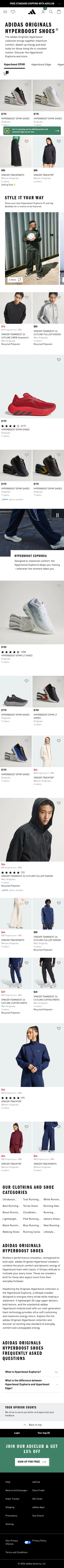 adidas.com/us/originals-hyperboost on mobile, full screenshot