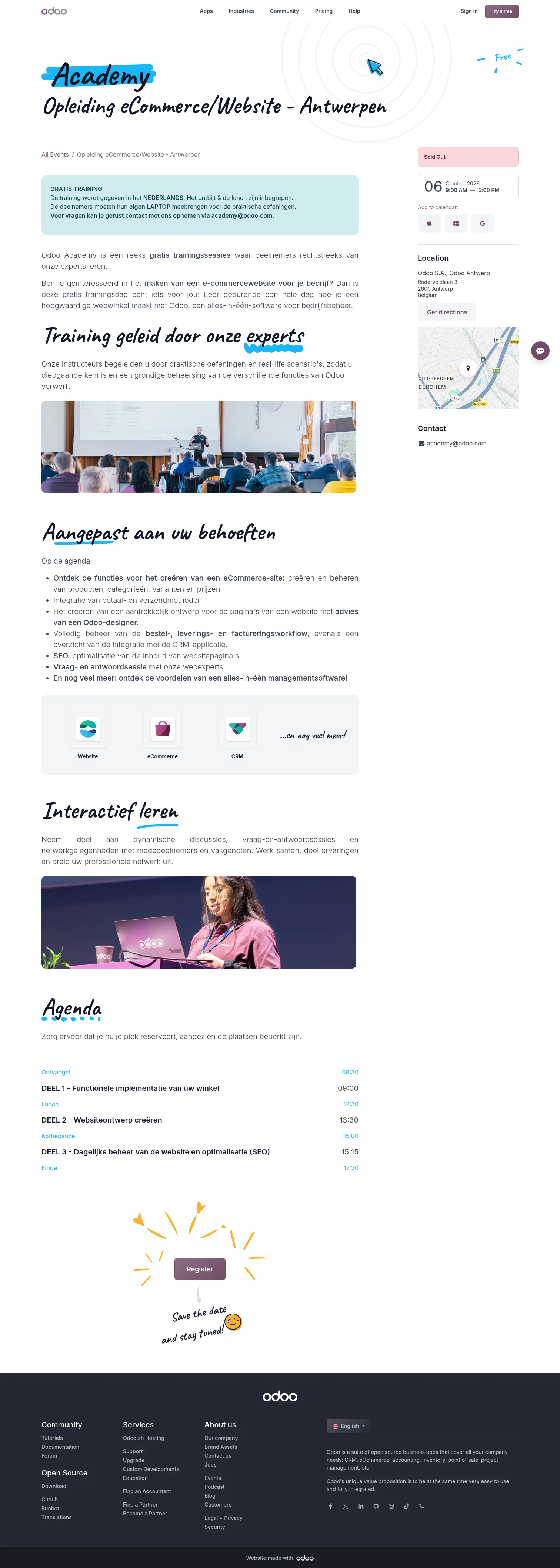 odoo.com/event/opleiding-ecommerce-website-antwerpen-11949/register on desktop