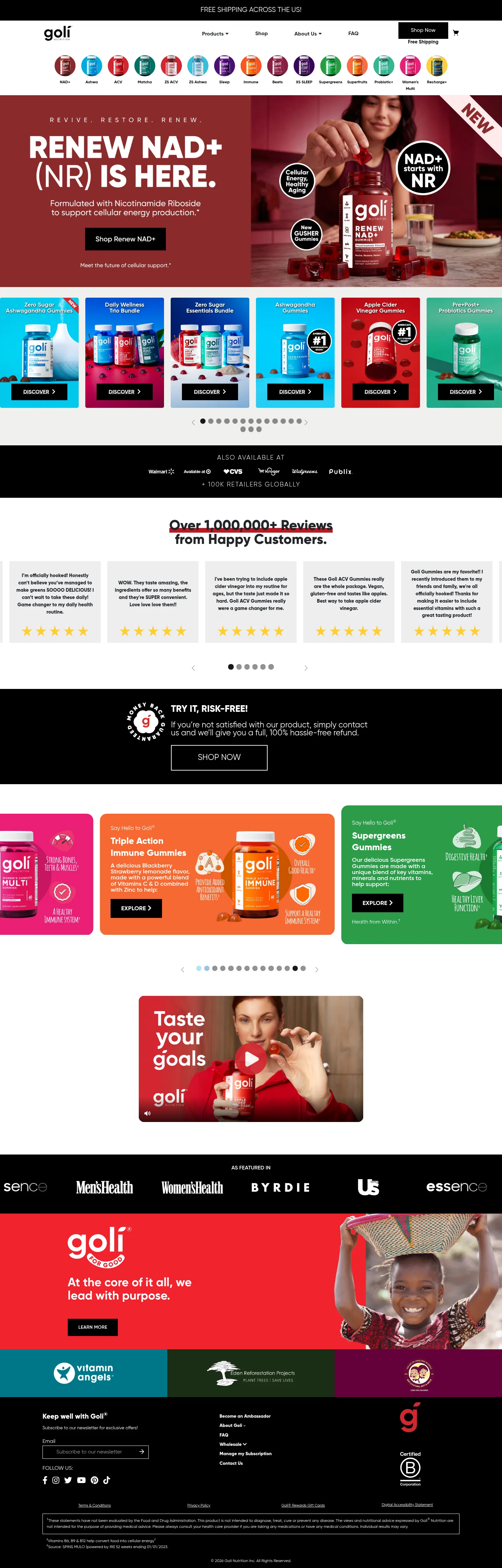 goli.com on desktop, full screenshot