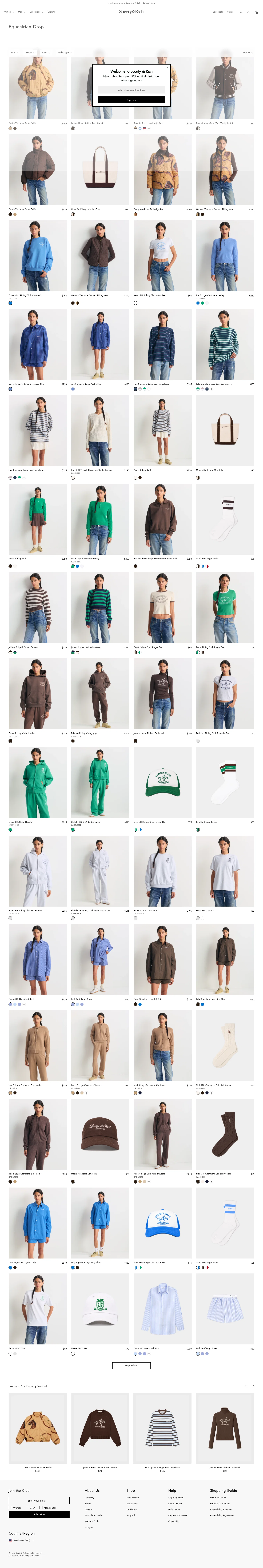 sportyandrich.com/collections/equestrian-fw26 on desktop