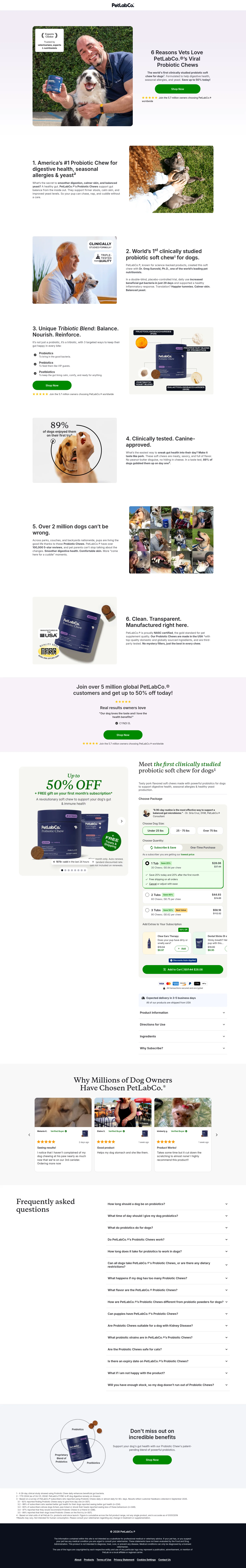 Petlab Co landing page