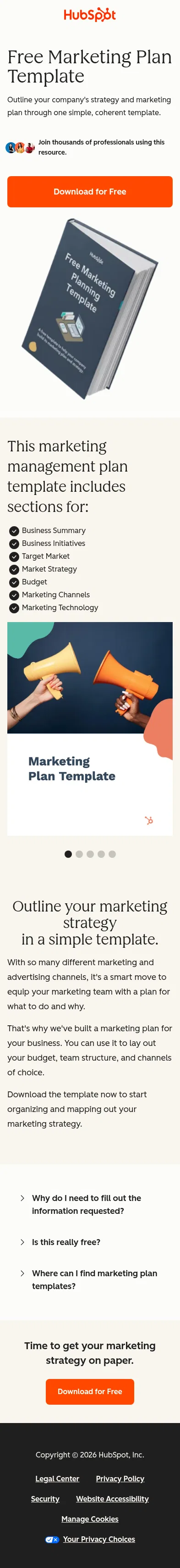 offers.hubspot.com/marketing-plan-template on mobile, full screenshot