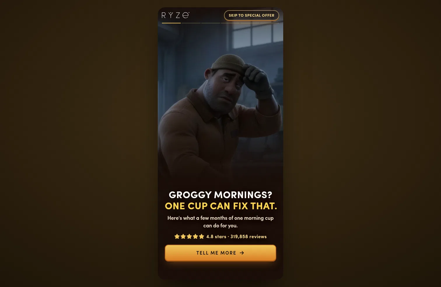 shop.ryzesuperfoods.com/p/weed-groggy-mornings-story on desktop, full screenshot