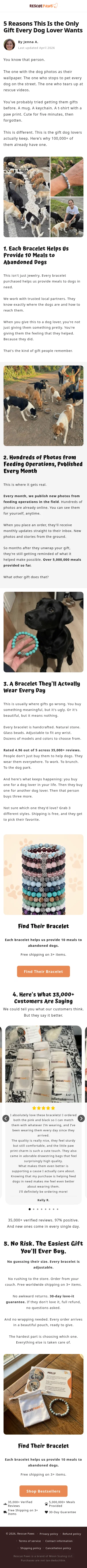 Rescue Paws landing page