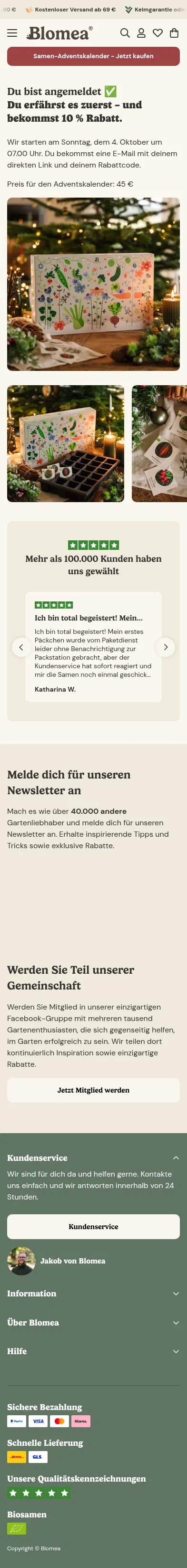 blomea.de/pages/registered on mobile