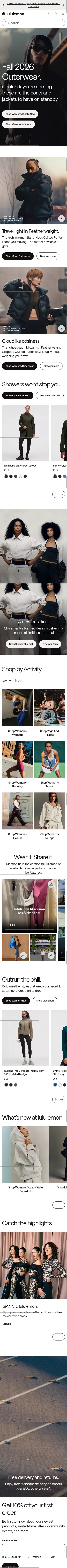 lululemon.co.uk on mobile