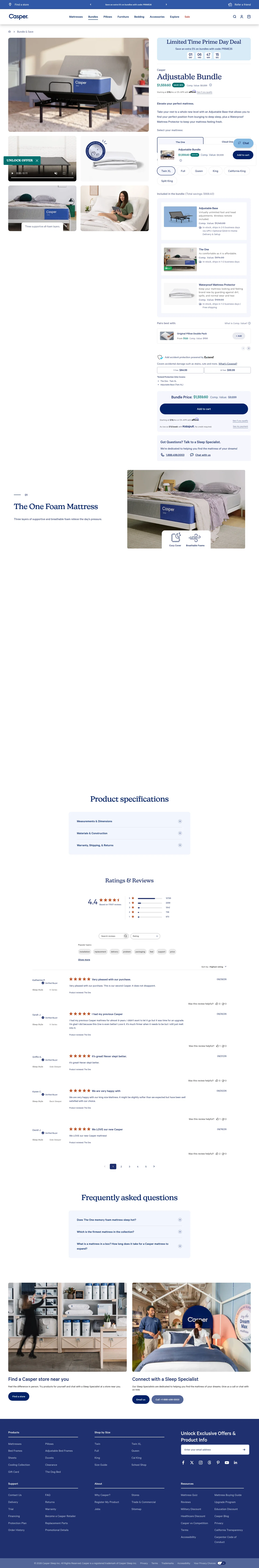 casper.com/products/adjustable-bundle on desktop