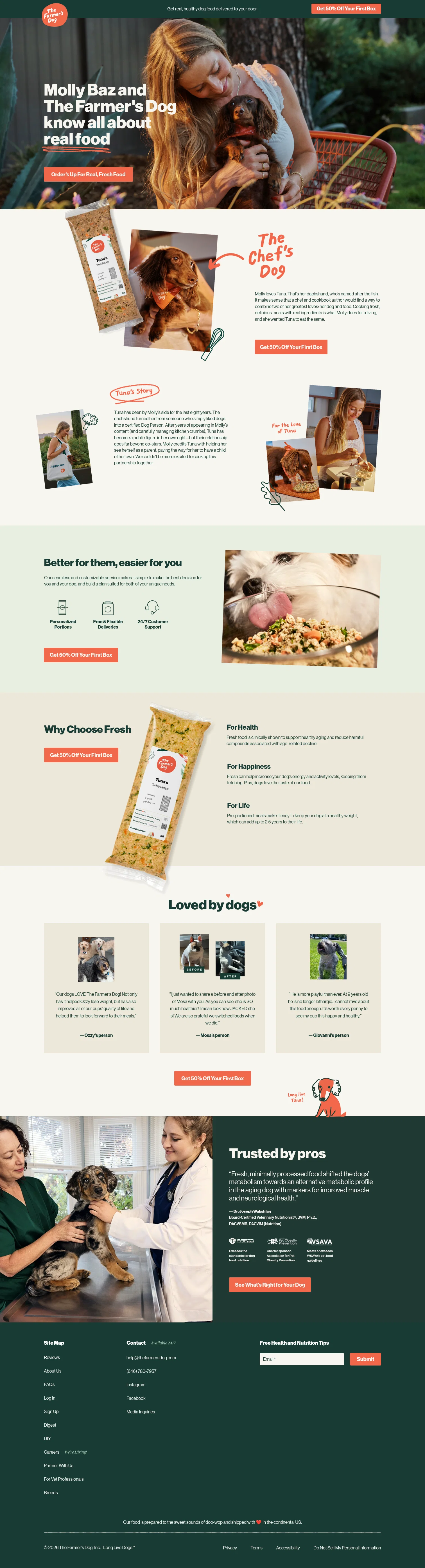 The Farmer's Dog landing page