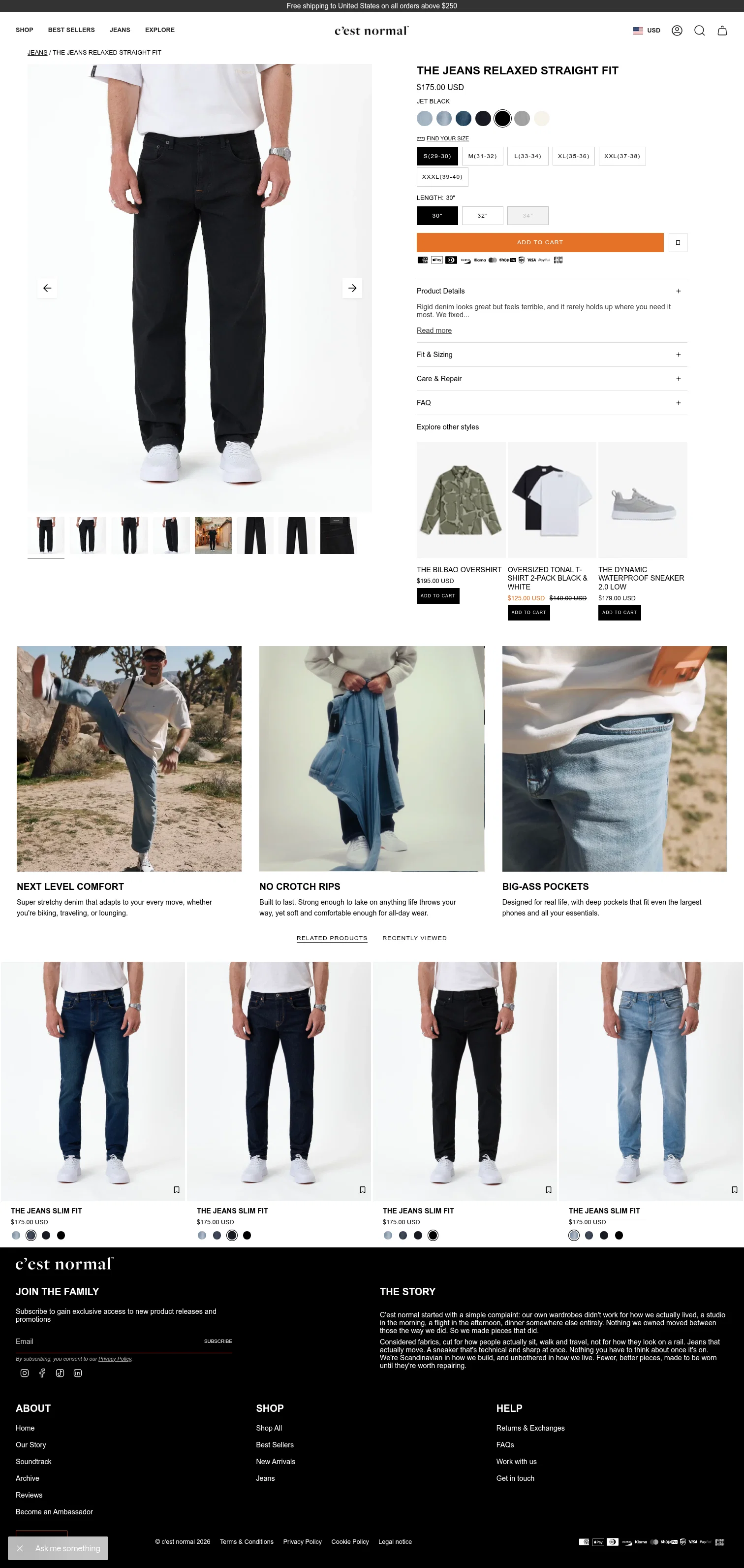 cestnormal.com/products/the-jeans-relaxed-straight-fit-jet-black on desktop