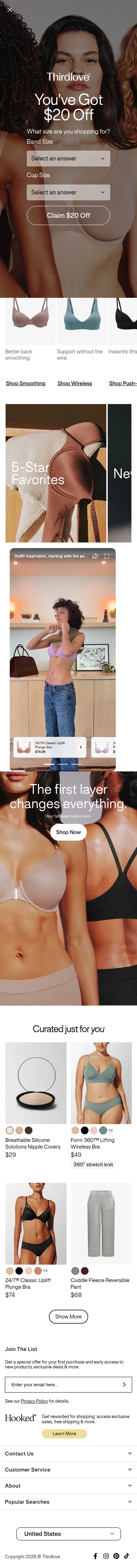 thirdlove.com on mobile, full screenshot