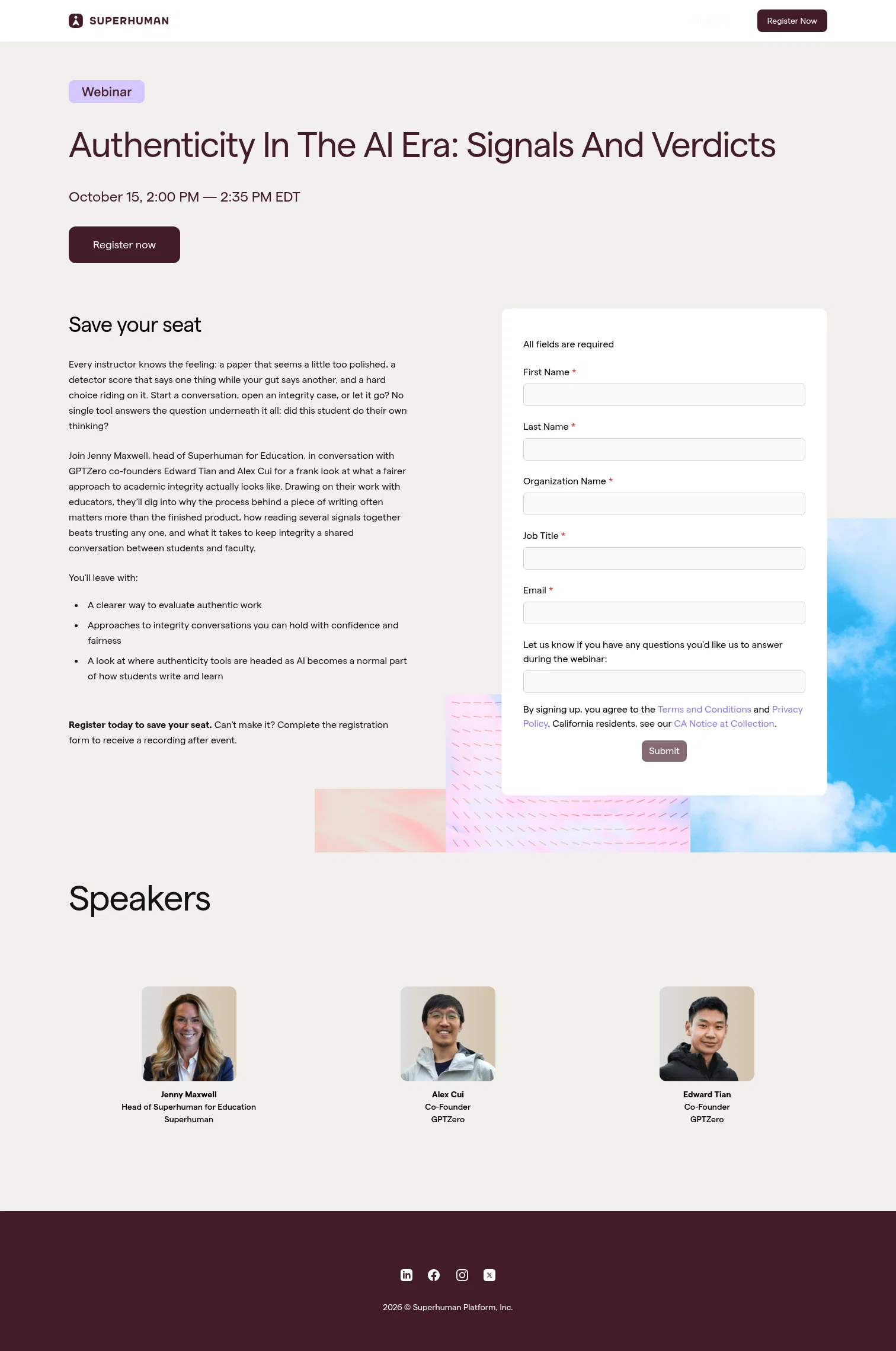 Superhuman landing page