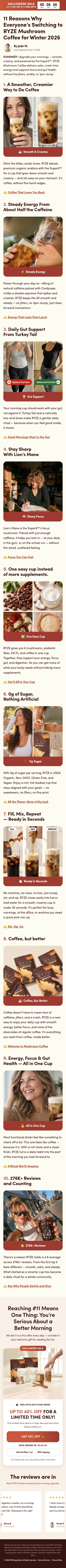 shop.ryzesuperfoods.com/p/11-reasons-switching-listicle on mobile, full screenshot