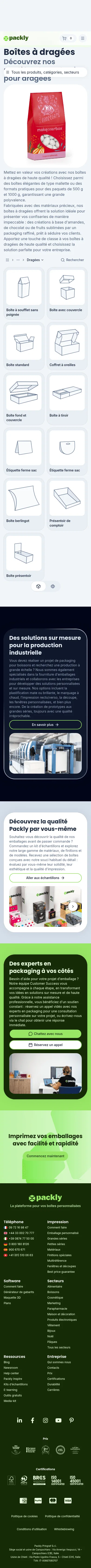 pack.ly/fr/secteurs/emballage-alimentaire/boites-dragees on mobile, full screenshot