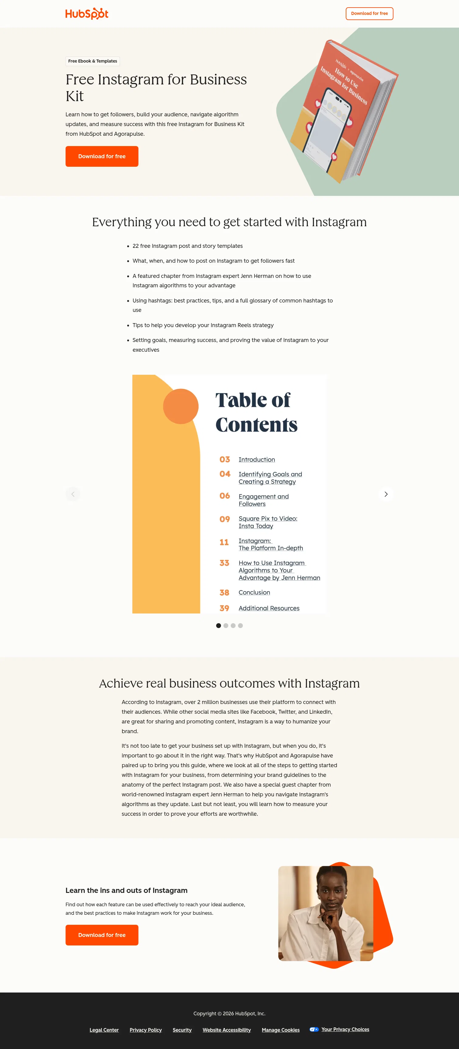 offers.hubspot.com/instagram-for-business-cr012 on desktop, full screenshot