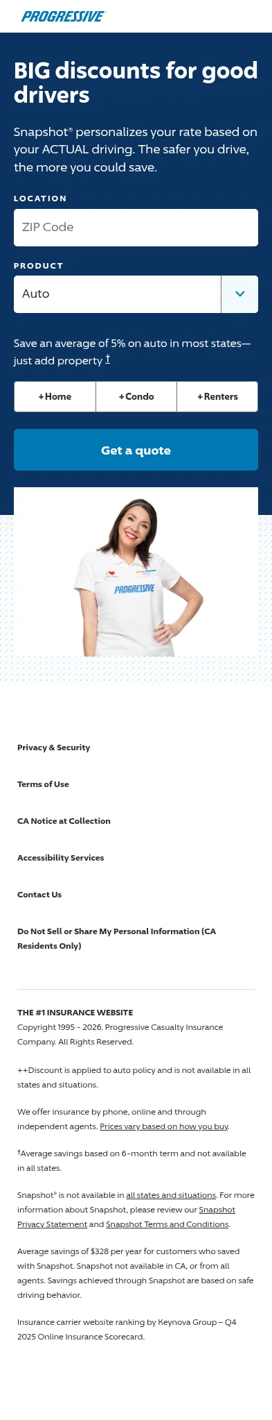 progressive.com/lp/auto-snapshot on mobile