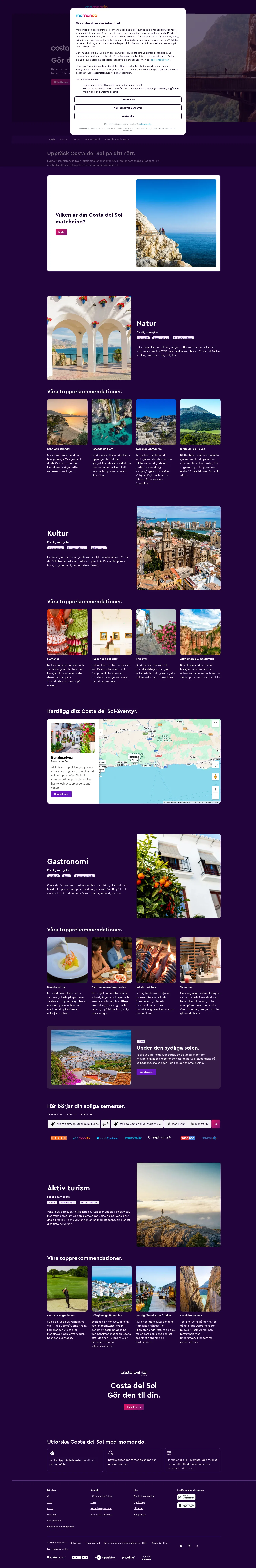 momondo.se/c/visit-costa-del-sol on desktop, full screenshot