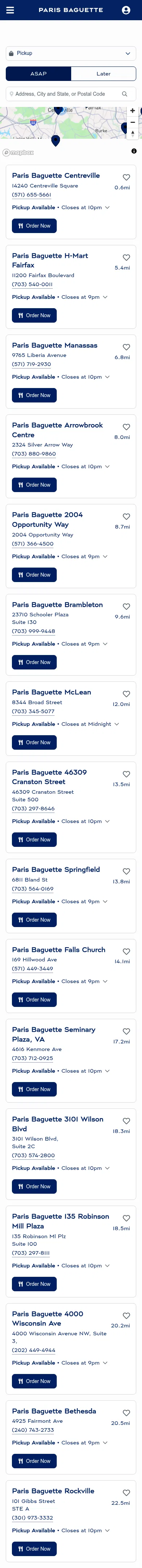 order.parisbaguette.com on mobile, full screenshot