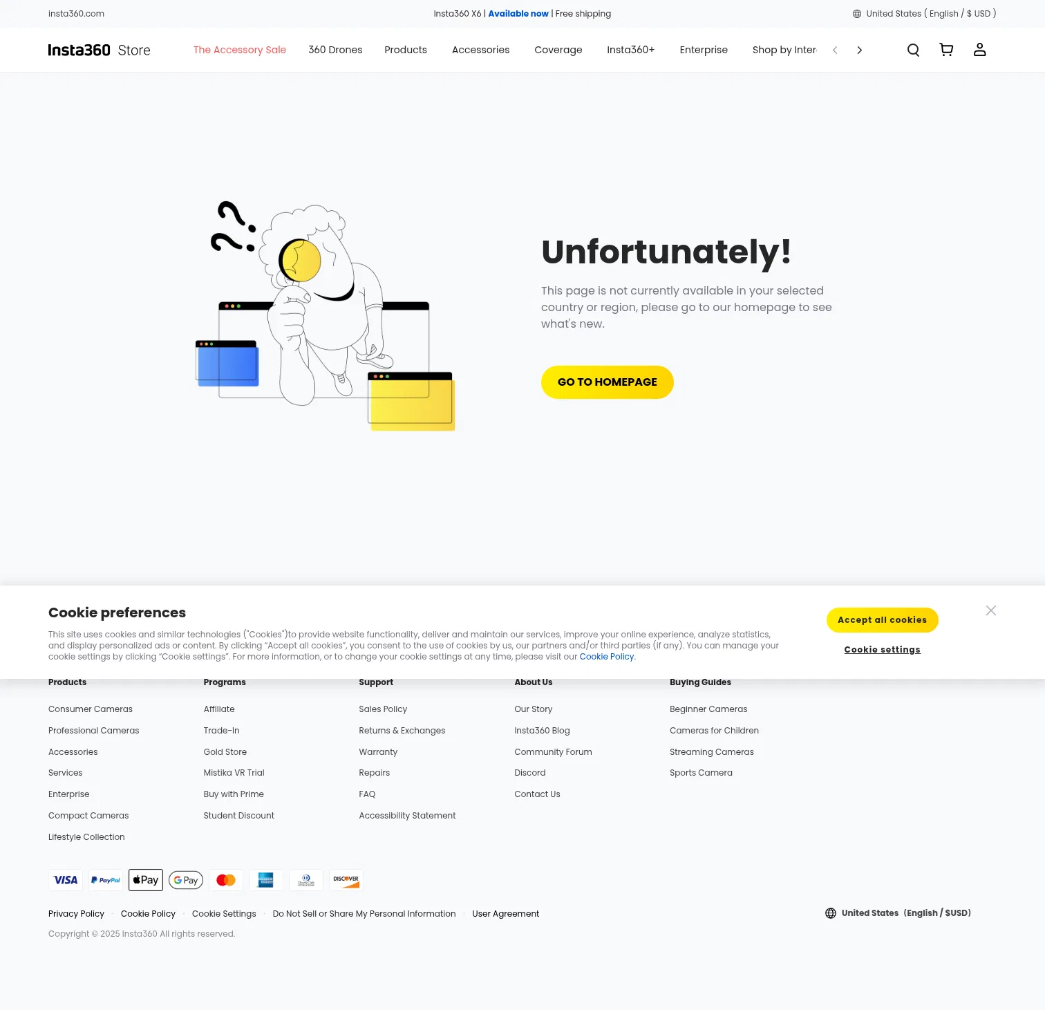 store.insta360.com/product/ace-pro on desktop, full screenshot