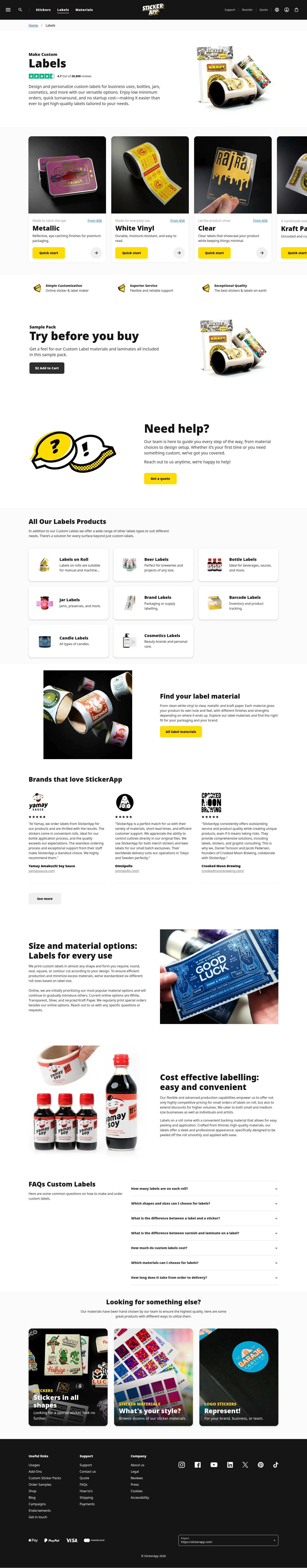 Stickerapp landing page