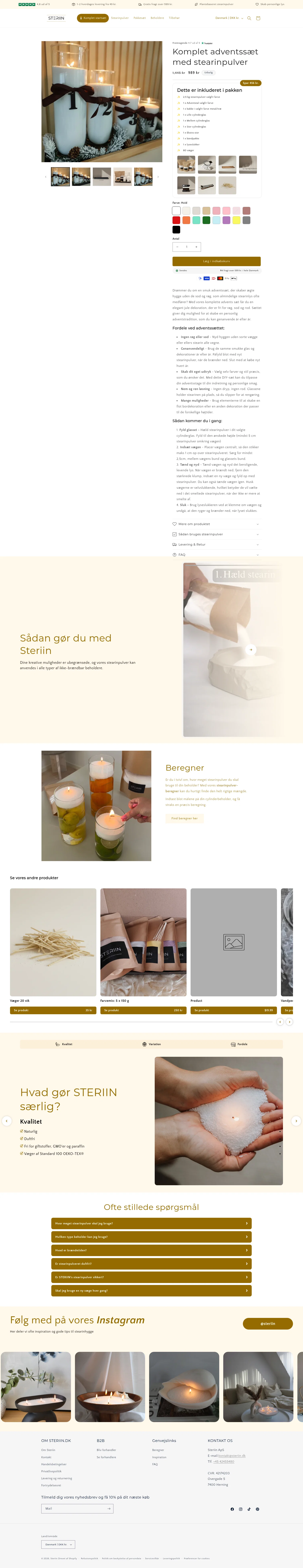steriin.dk/products/adventlys-saet on desktop