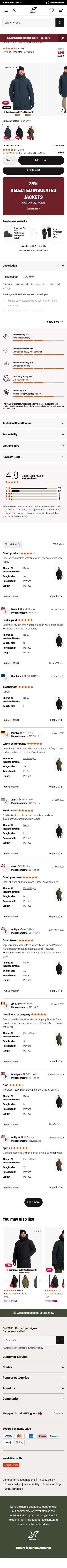 revolutionrace.co.uk/men/jackets/winter-jackets/rhyme-2l-insulated-parka-men on mobile, full screenshot