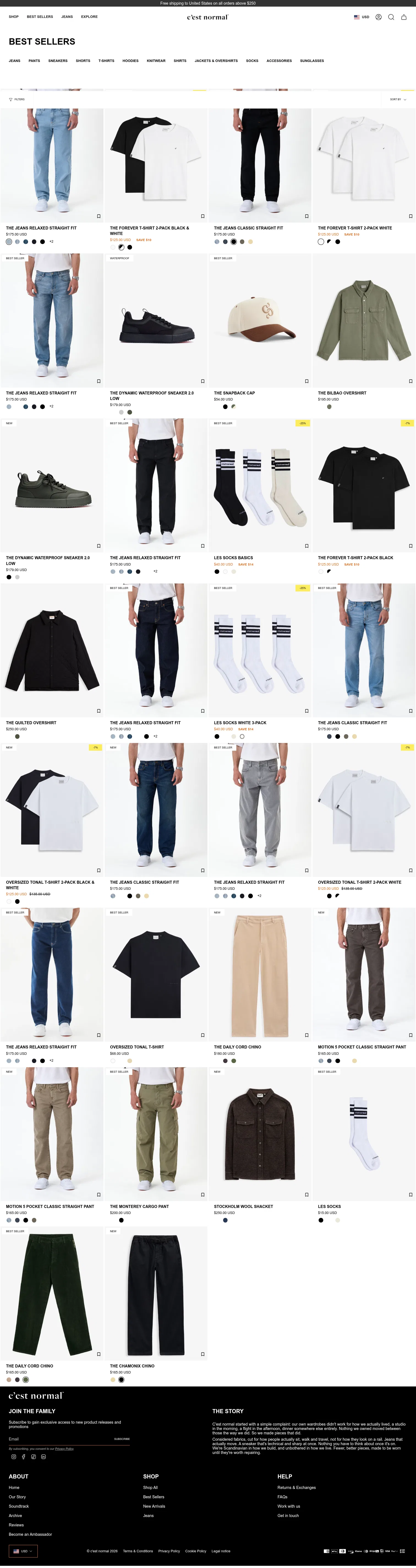 cestnormal.com/collections/bestsellers on desktop, full screenshot
