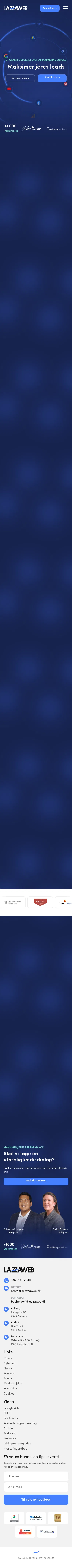lazzaweb.dk on mobile, full screenshot