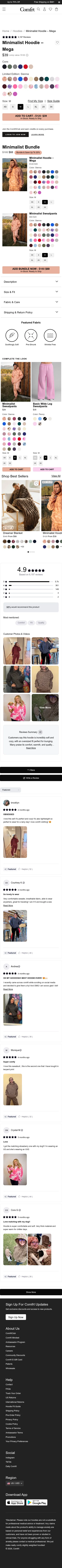 comfrt.com/products/minimalist-hoodie on mobile