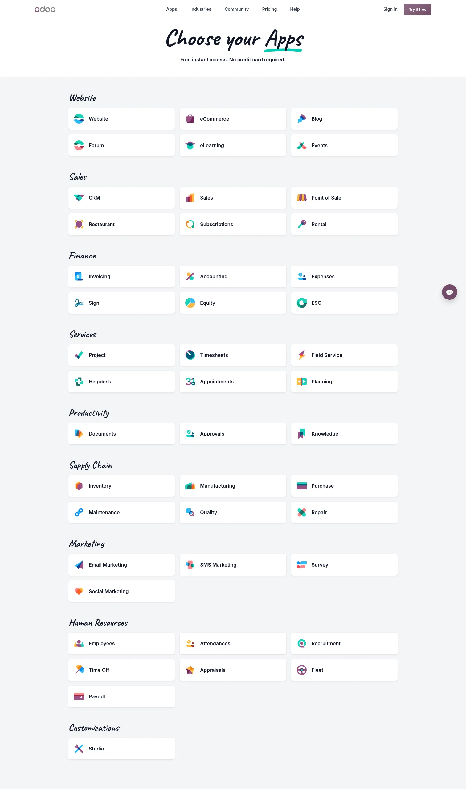 odoo.com/trial on desktop, full screenshot
