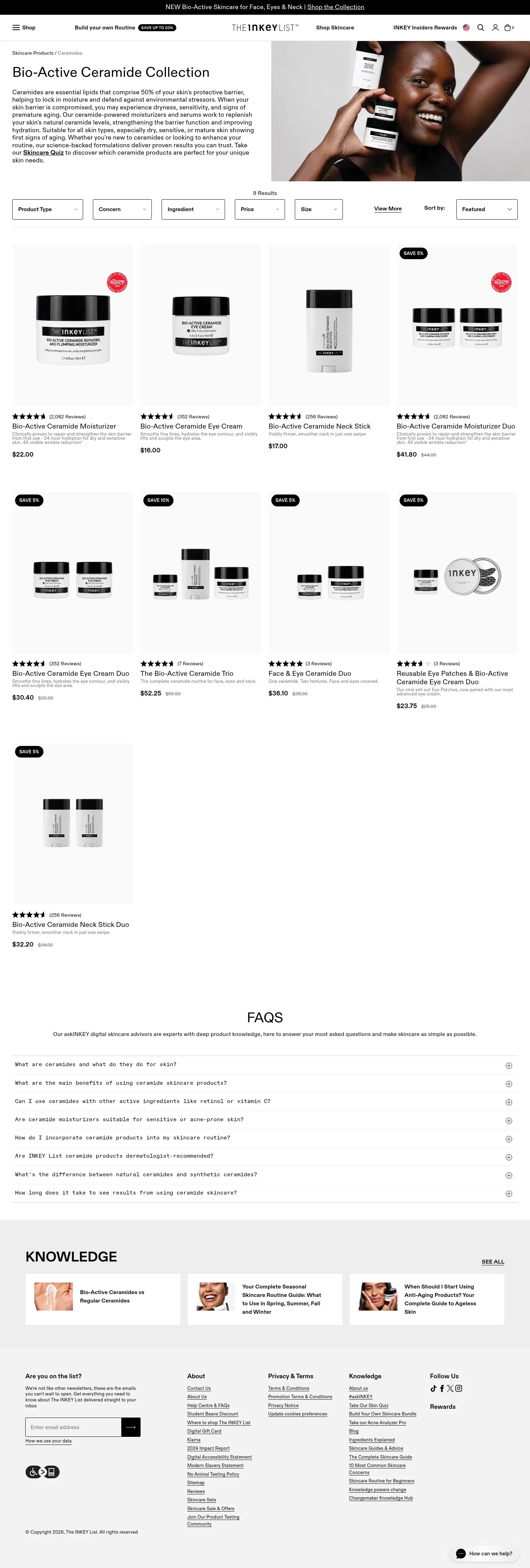 theinkeylist.com/collections/skin/ceramides on desktop, full screenshot