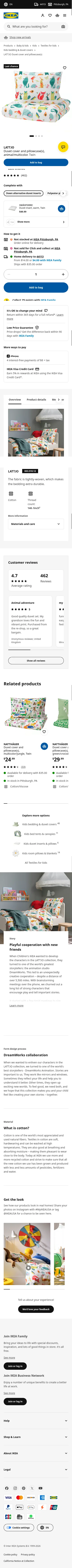ikea.com/us/en/p/lattjo-duvet-cover-and-pillowcase-s-animal-multicolor-00351012 on mobile